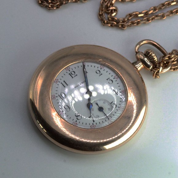 ANTIQUE WALTHAM GOLD FILLED OPEN FACE LADIES POCKET WATCH - Picture 3 of 9